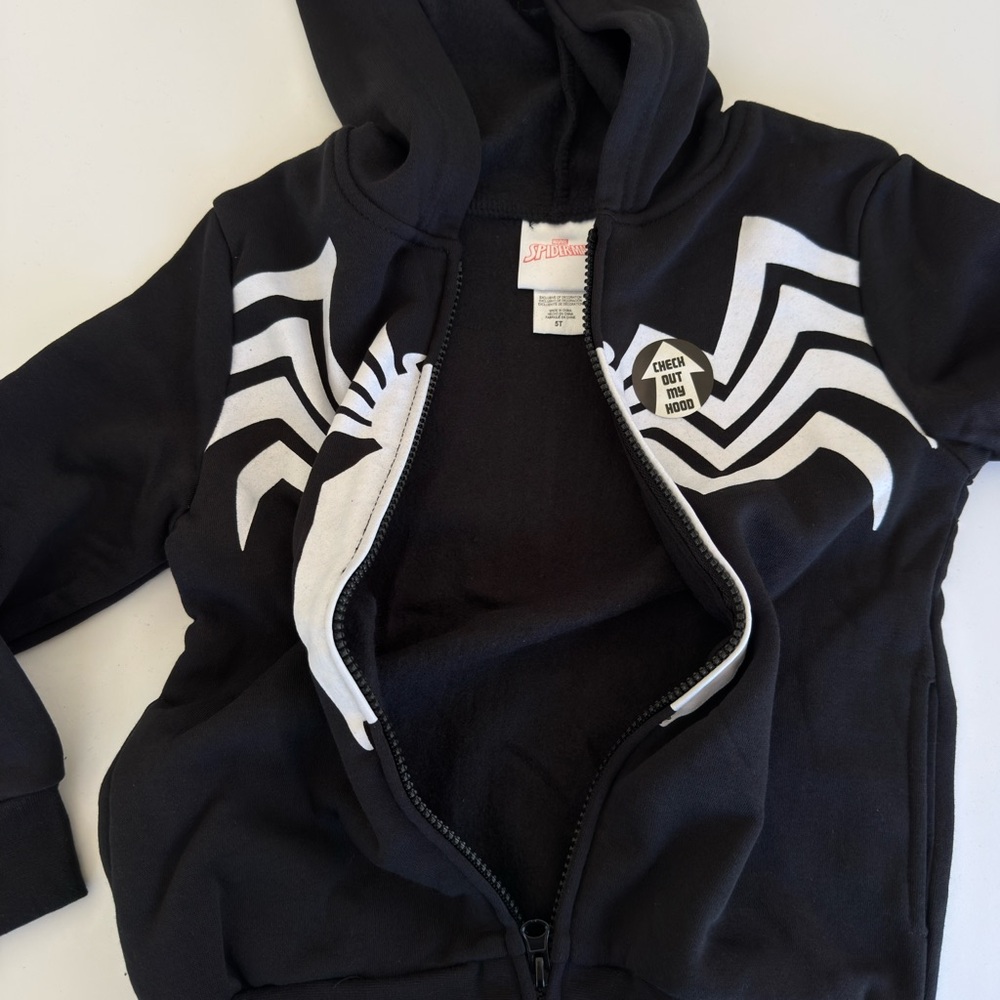 Marvel Black Hoodie with White Spider Graphic